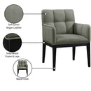 Meridian Adrian Green Vegan Leather Dining Arm Chair IMAGE 11