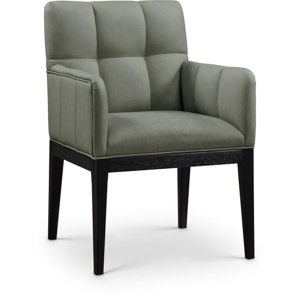 Meridian Adrian Green Vegan Leather Dining Arm Chair IMAGE 1