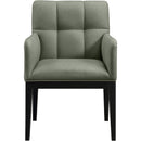 Meridian Adrian Green Vegan Leather Dining Arm Chair IMAGE 3