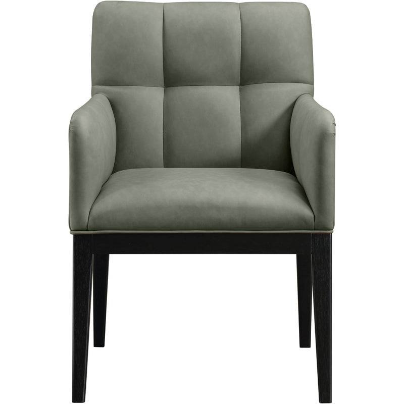 Meridian Adrian Green Vegan Leather Dining Arm Chair IMAGE 3