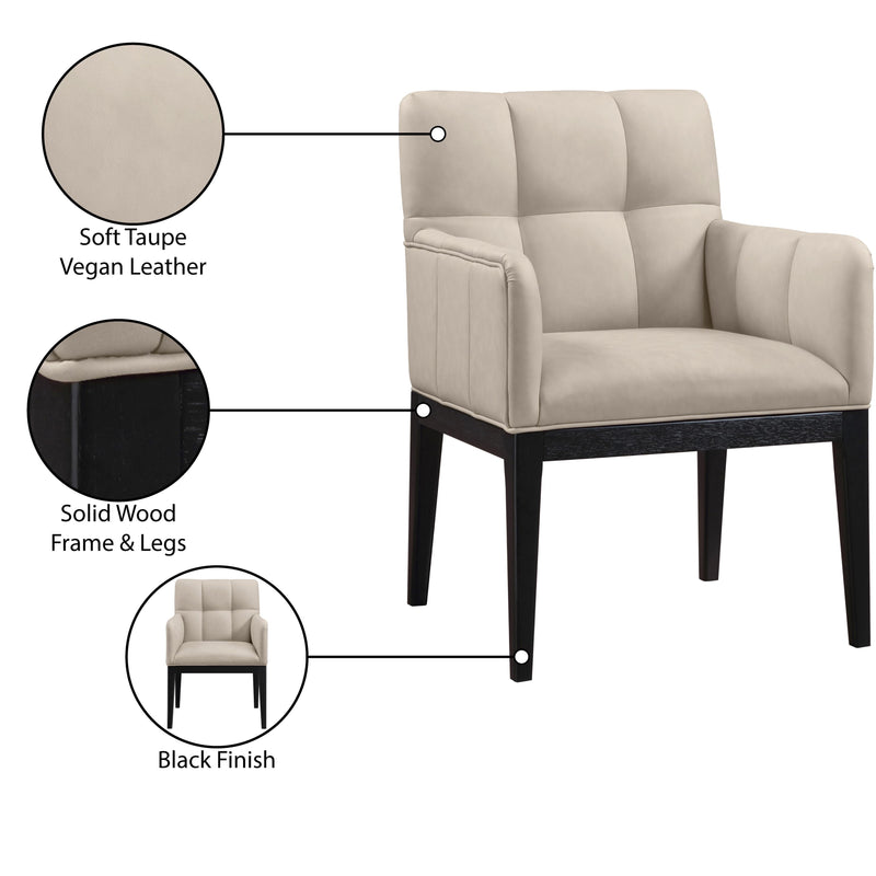 Meridian Adrian Taupe Vegan Leather Dining Arm Chair IMAGE 10