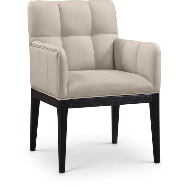 Meridian Adrian Taupe Vegan Leather Dining Arm Chair IMAGE 1