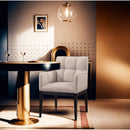 Meridian Adrian Taupe Vegan Leather Dining Arm Chair IMAGE 2