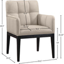 Meridian Adrian Taupe Vegan Leather Dining Arm Chair IMAGE 9
