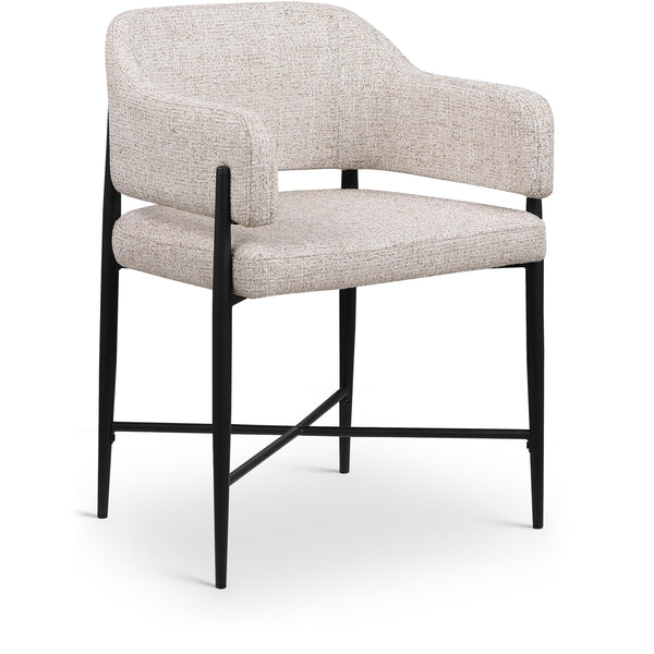 Meridian Dame Beige Fabric Dining Chair IMAGE 1
