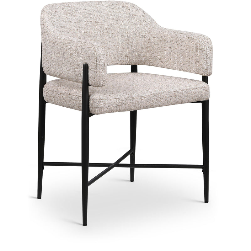 Meridian Dame Beige Fabric Dining Chair IMAGE 1