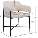 Meridian Dame Beige Fabric Dining Chair IMAGE 8