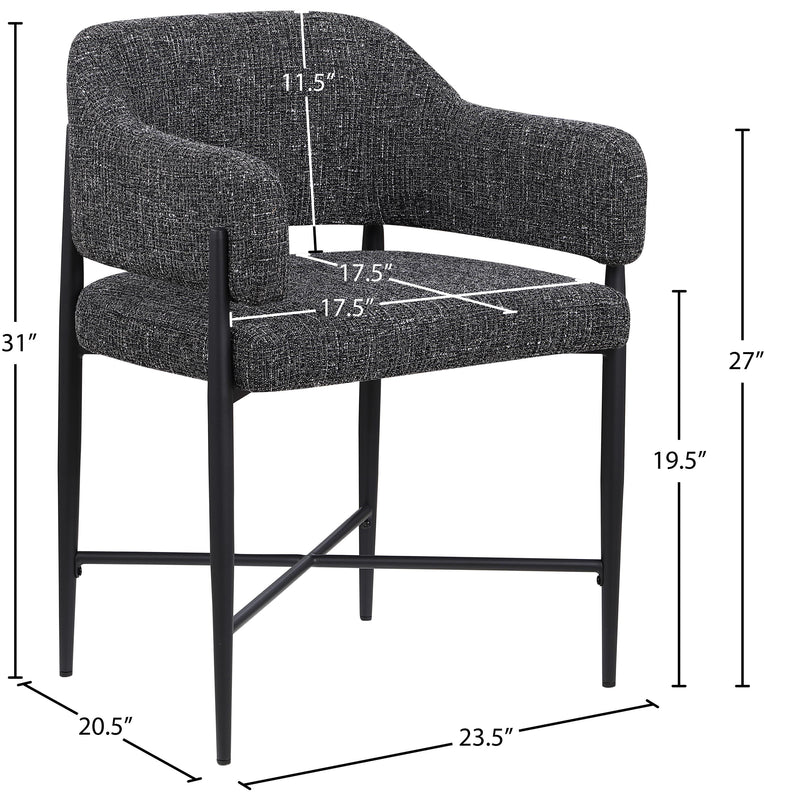 Meridian Dame Black Fabric Dining Chair IMAGE 8