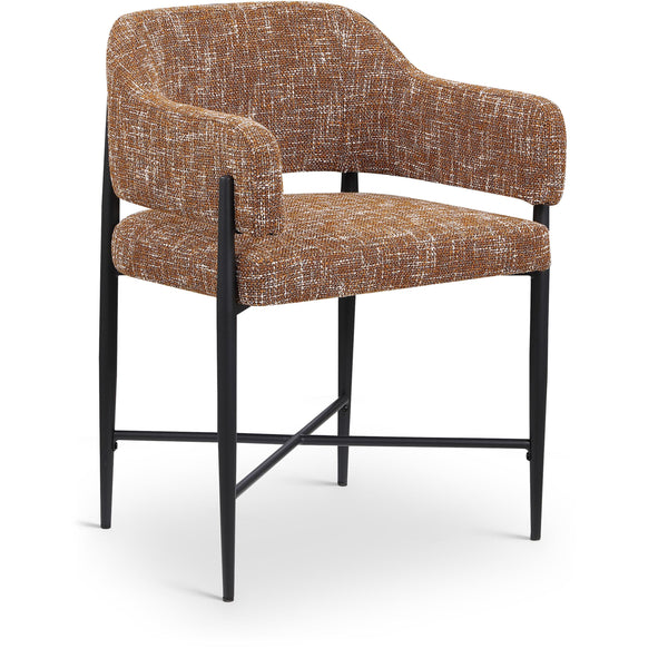 Meridian Dame Cognac Fabric Dining Chair IMAGE 1