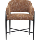 Meridian Dame Cognac Fabric Dining Chair IMAGE 3