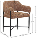 Meridian Dame Cognac Fabric Dining Chair IMAGE 8