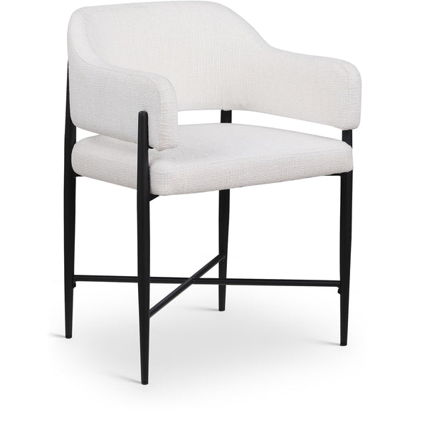Meridian Dame Cream Fabric Dining Chair IMAGE 1