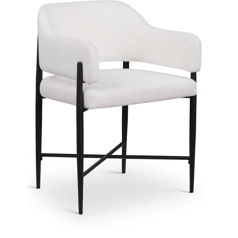 Meridian Dame Cream Fabric Dining Chair IMAGE 1