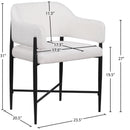 Meridian Dame Cream Fabric Dining Chair IMAGE 8