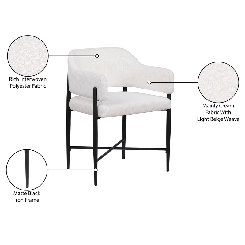 Meridian Dame Cream Fabric Dining Chair IMAGE 9