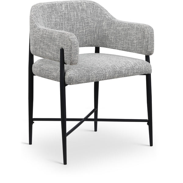 Meridian Dame Grey Fabric Dining Chair IMAGE 1