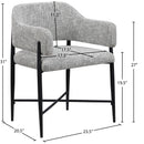 Meridian Dame Grey Fabric Dining Chair IMAGE 8