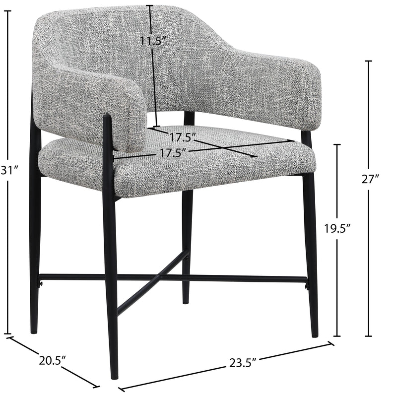 Meridian Dame Grey Fabric Dining Chair IMAGE 8