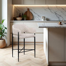 Meridian Dame Beige Fabric Counter Stool IMAGE 2