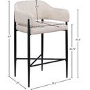 Meridian Dame Beige Fabric Counter Stool IMAGE 8