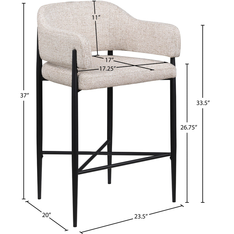 Meridian Dame Beige Fabric Counter Stool IMAGE 8