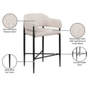Meridian Dame Beige Fabric Counter Stool IMAGE 9