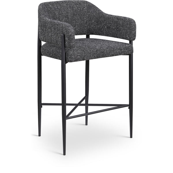 Meridian Dame Black Fabric Counter Stool IMAGE 1