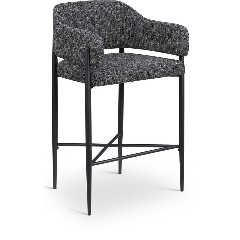 Meridian Dame Black Fabric Counter Stool IMAGE 1