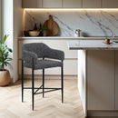 Meridian Dame Black Fabric Counter Stool IMAGE 2