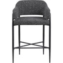Meridian Dame Black Fabric Counter Stool IMAGE 3
