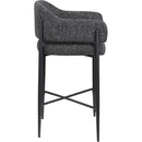 Meridian Dame Black Fabric Counter Stool IMAGE 4