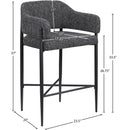 Meridian Dame Black Fabric Counter Stool IMAGE 8