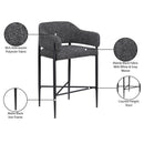 Meridian Dame Black Fabric Counter Stool IMAGE 9