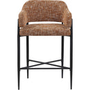Meridian Dame Cognac Fabric Counter Stool IMAGE 3