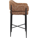 Meridian Dame Cognac Fabric Counter Stool IMAGE 4