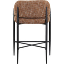 Meridian Dame Cognac Fabric Counter Stool IMAGE 5