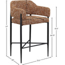 Meridian Dame Cognac Fabric Counter Stool IMAGE 8