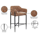 Meridian Dame Cognac Fabric Counter Stool IMAGE 9