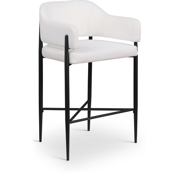 Meridian Dame Cream Fabric Counter Stool IMAGE 1