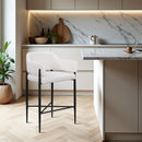 Meridian Dame Cream Fabric Counter Stool IMAGE 2