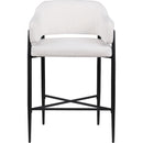 Meridian Dame Cream Fabric Counter Stool IMAGE 3