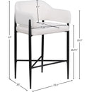 Meridian Dame Cream Fabric Counter Stool IMAGE 8