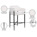 Meridian Dame Cream Fabric Counter Stool IMAGE 9