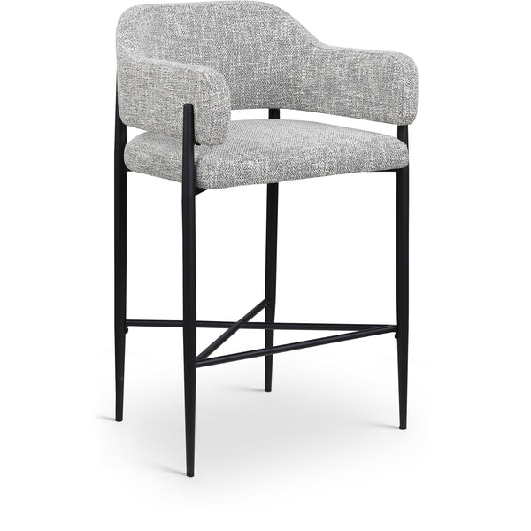 Meridian Dame Grey Fabric Counter Stool IMAGE 1