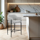 Meridian Dame Grey Fabric Counter Stool IMAGE 2