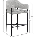 Meridian Dame Grey Fabric Counter Stool IMAGE 8
