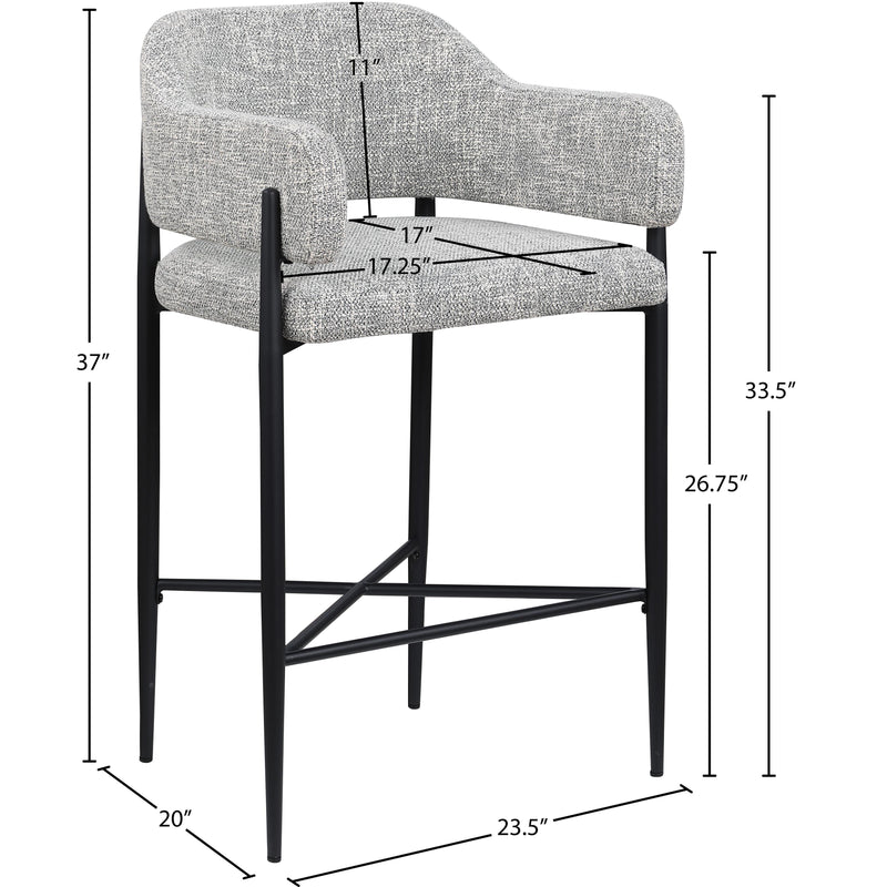 Meridian Dame Grey Fabric Counter Stool IMAGE 8