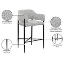 Meridian Dame Grey Fabric Counter Stool IMAGE 9