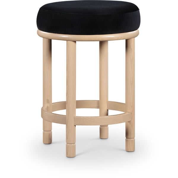 Meridian Monette Black Velvet Counter Stool IMAGE 1