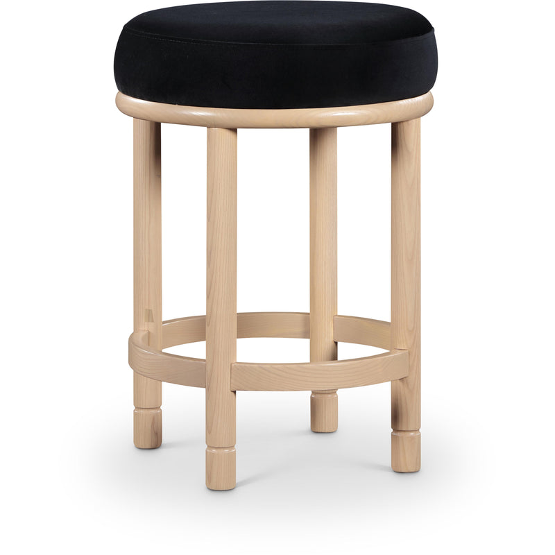 Meridian Monette Black Velvet Counter Stool IMAGE 1